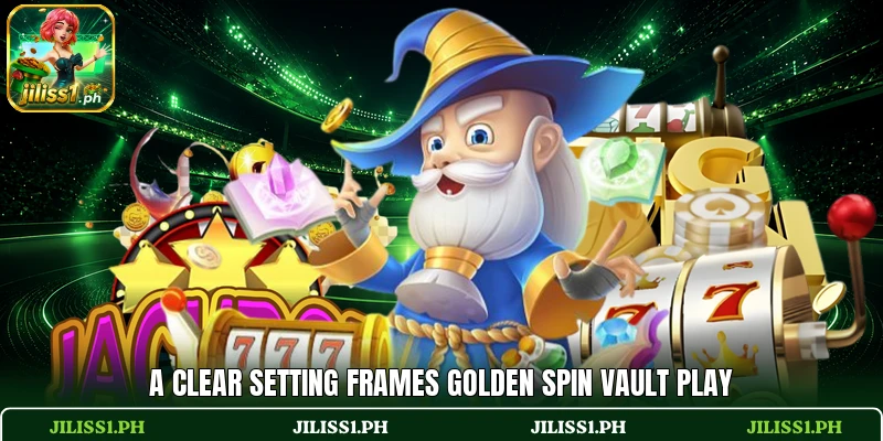 A clear setting frames Golden Spin Vault play A clear setting frames Golden Spin Vault play