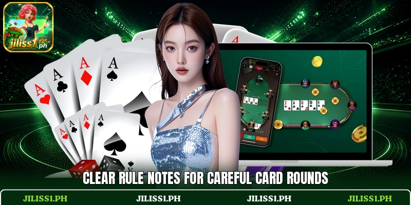 Clear rule notes for careful card rounds Clear rule notes for careful card rounds
