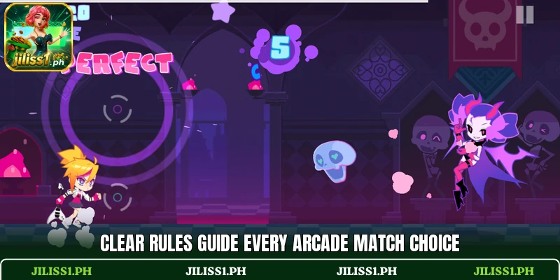 Clear rules guide every arcade match choice Clear rules guide every arcade match choice