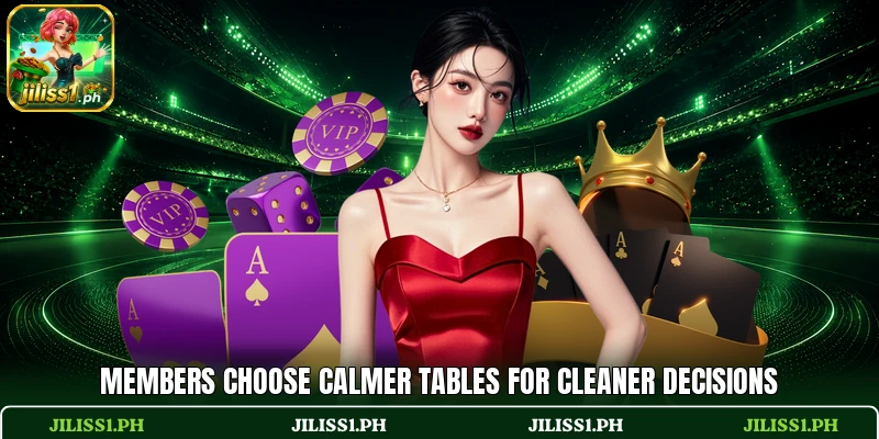 Members choose calmer tables for cleaner decisions Members choose calmer tables for cleaner decisions