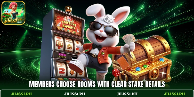 Members choose rooms with clear stake details