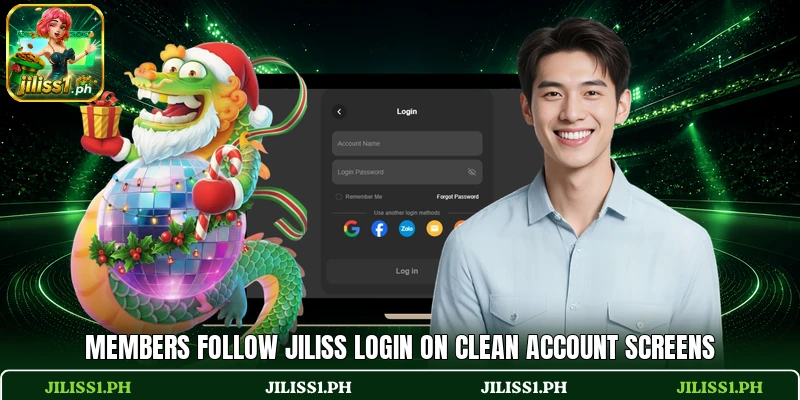 Members follow JILISS login on clean account screens