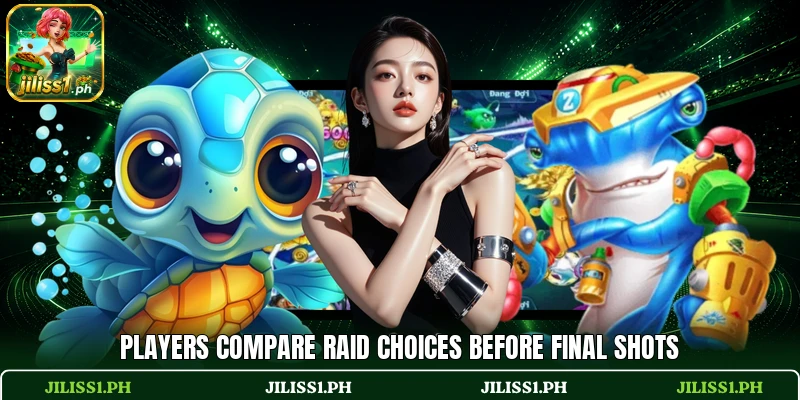 Players compare raid choices before final shots