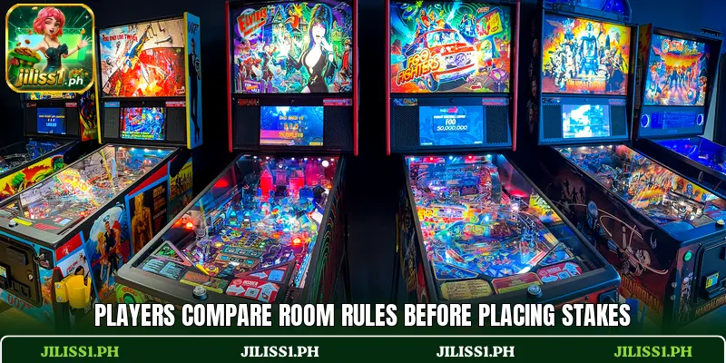 Players compare room rules before placing stakes