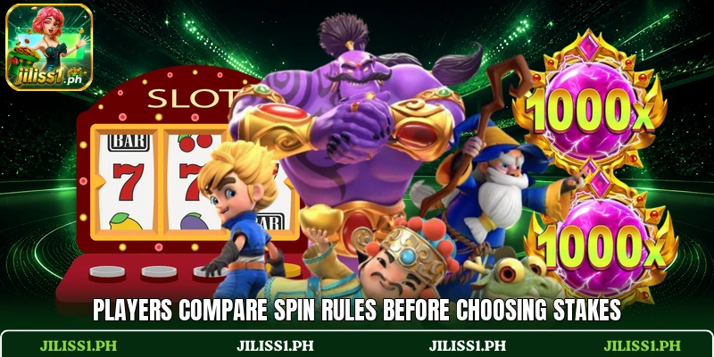 Players compare spin rules before choosing stakes Players compare spin rules before choosing stakes