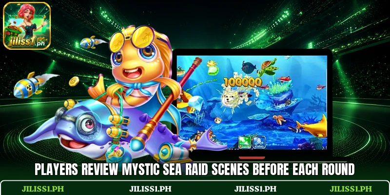 Players review Mystic Sea Raid scenes before each round