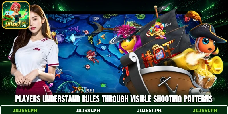 Players understand rules through visible shooting patterns Players understand rules through visible shooting patterns